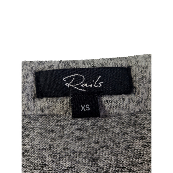 Rails Women's Heather Gray Tie Rayon Blend Knit Top V Neck Size XS Coastal - Picture 3 of 7